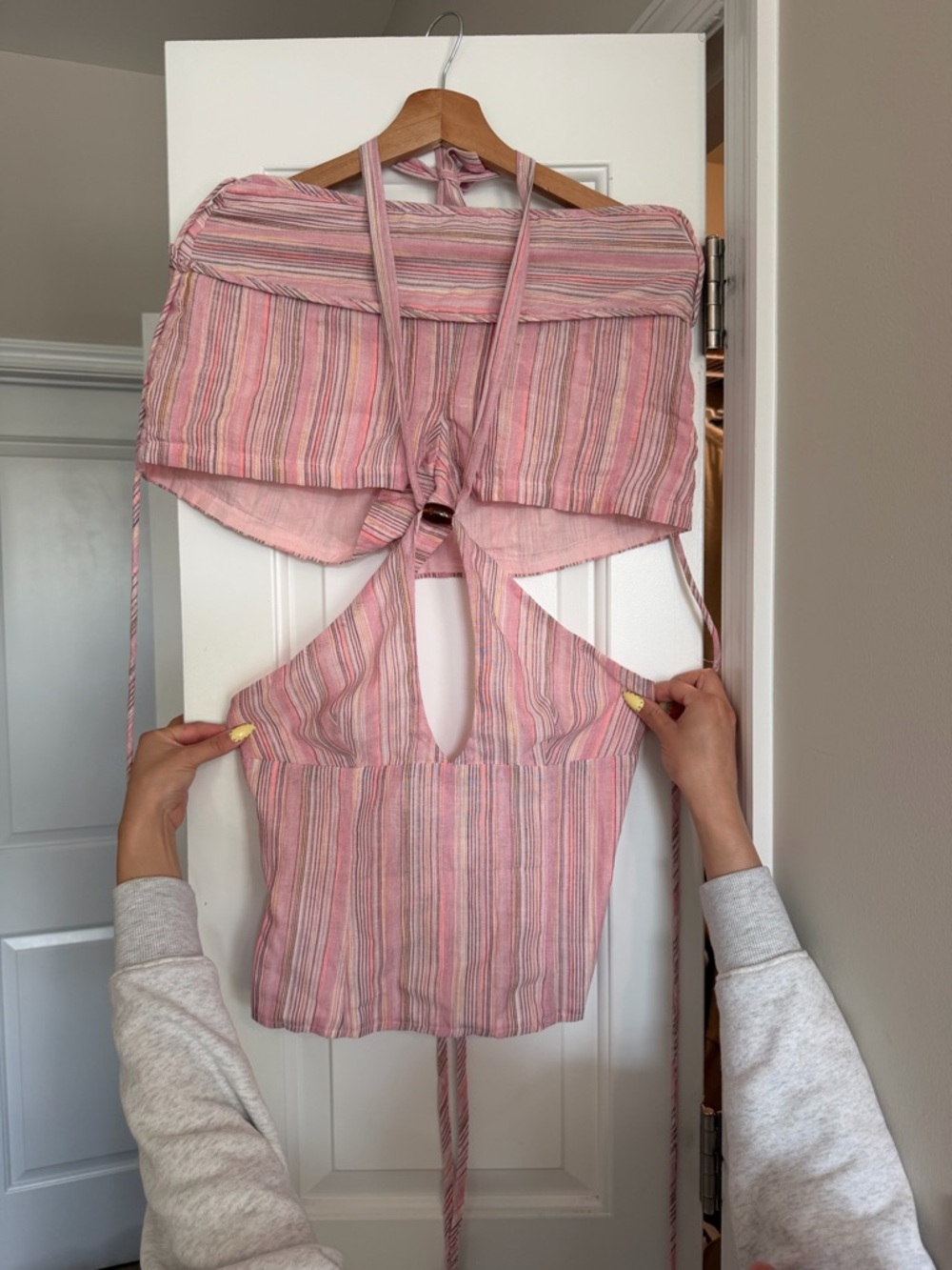 Princess Polly Pink Striped Halter Tie-Back Camisole & Shorts Set